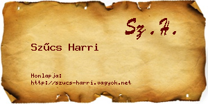 Szűcs Harri névjegykártya